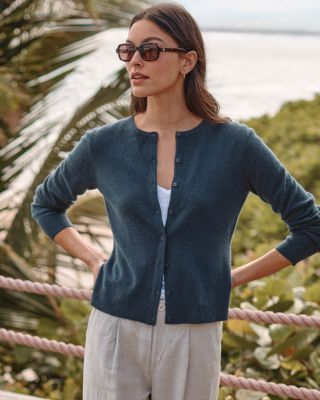 Cashmere Retro Cardigan | Garnet Hill