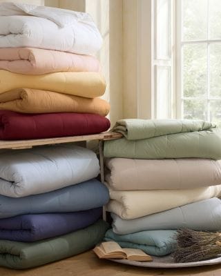 Essential Core-Loft Hypoallergenic Comforter | Garnet Hill | Amalfi Blue, King