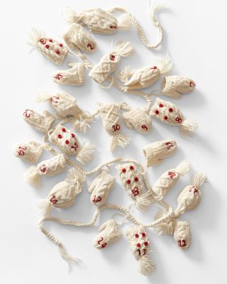 Hats and Mittens Ivory Cable Advent Calendar | Garnet Hill