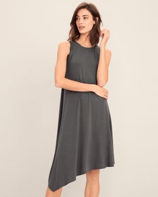 system viscose jersey tank dress EILEEN FISHER Viscose-Jersey Asymmetrical color-black