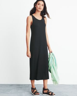 eileen fisher viscose jersey v neck dress Fine Jersey V-Neck Dress