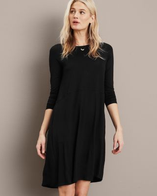 eileen fisher viscose jersey v neck dress