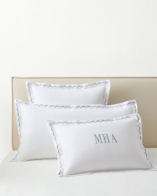 Signature Scallop Embroidered Percale Sham | Garnet Hill