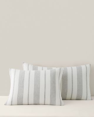King Oatmeal Bengal Stripe Relaxed-Linen Sham | Garnet Hill