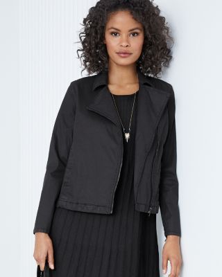 eileen fisher waxed cotton moto jacket