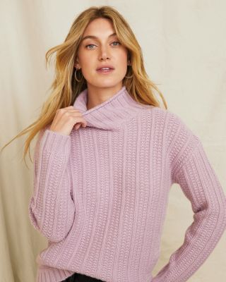 Cashmere Chunky Textured Turtleneck | Garnet Hill