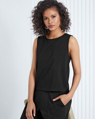eileen fisher cotton stretch jersey shell