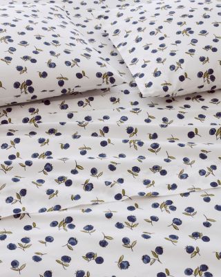 King Sheet Set - Blueberries Organic-Cotton Percale Sheet Set | Garnet Hill