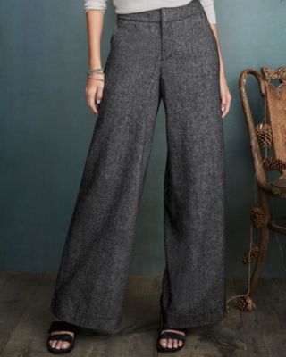 【新品未使用】STEIN Long Wide Trousers tweed M stein LONG WIDE TROUSERS・BLACK - tity