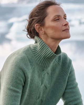 Cable-Detail Cashmere Tunic Sweater | Garnet Hill
