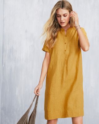 eileen fisher linen shirt dress