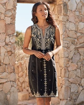 Johnny Was LA Kemi Linen Dress | Garnet Hill
