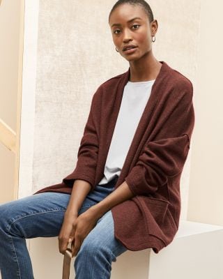 EILEEN FISHER Lightweight Boiled-Wool Kimono Coat | Garnet Hill