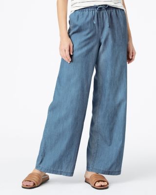 wide leg chambray pants