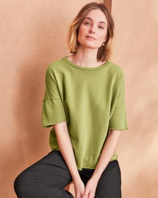 ★送料・関税込★BASIC COTTON★22FW Terry PK Top★ Lightweight Organic Cotton Terry Hooded Top | EILEEN FISHER