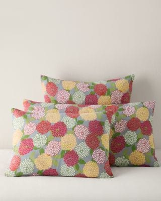 Zinnia Floral Relaxed-Linen Sham | Garnet Hill