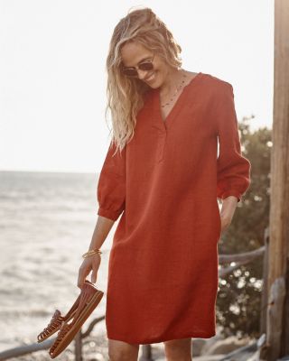 ★ MARRON EDITION★  25 Summer_ Ivory Pintuck Dress Brown Halter Linen-blend Midaxi Dress – Ro&Zo
