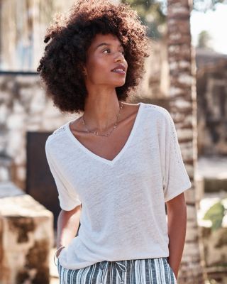 Abilene Organic-Linen Tee | Garnet Hill