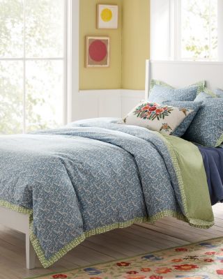 Luna Floral Siesta Organic-Cotton Percale Duvet Cover