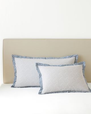 King Size, Azure Blue/Aspen Green Johanna Organic-Cotton Percale Sham | Garnet Hill