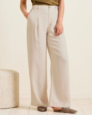 TENCEL™ & Linen Pleated Trousers | Garnet Hill