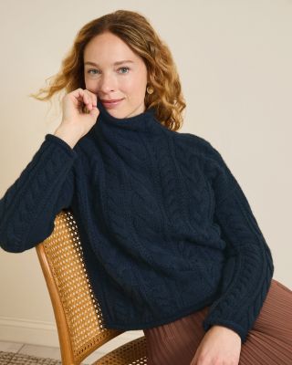 Cable-Knit Cashmere Turtleneck