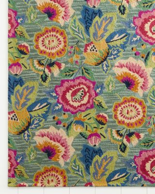 Company C Chintz Floral Hooked Rug | Garnet Hill