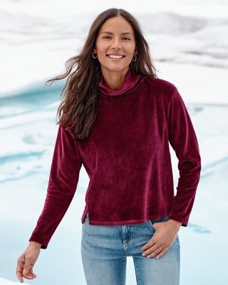 正規品 UN3D. VELOUR HIGHNECK TOP Velour Knit Turtleneck Top | Garnet Hill