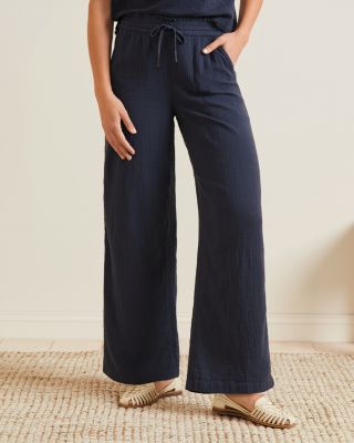 Organic-Cotton Wide-Leg Pants | Garnet Hill