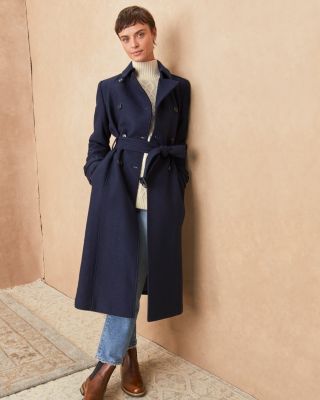 Women's Blue Wool & Wool-Blend Coats