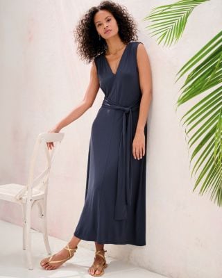 Tie-Waist Knit Maxi Dress | Garnet Hill