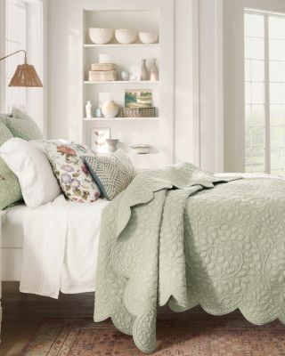 Garden Trapunto Organic-Cotton Quilt | Garnet Hill