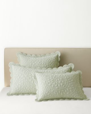 Garden Trapunto Organic-Cotton Sham | Garnet Hill
