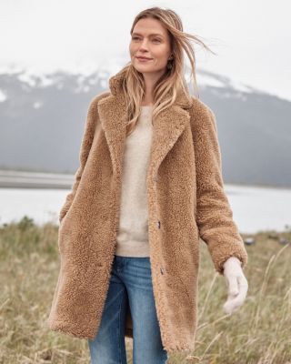 Wool-Blend Sherpa Coat | Garnet Hill