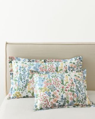 Johanna Multi Floral Organic-Cotton Percale Sham | Garnet Hill