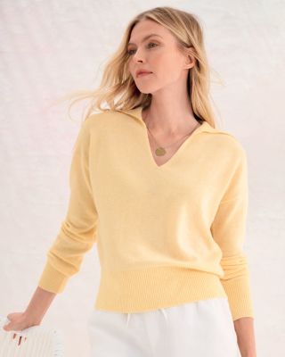 Aster Cashmere Split-Neck Sweater | Garnet Hill Aster Cashmere Split-Neck Sweater | Garnet Hill