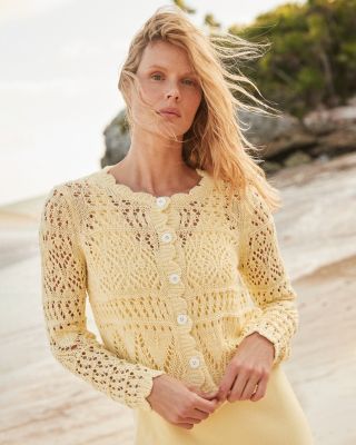 Madeline Linen & Organic-Cotton Cardigan | Garnet Hill