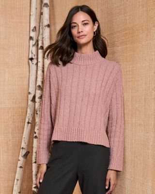 EILEEN FISHER Organic-Cotton Fluff Ribbed Sweater | Garnet Hill