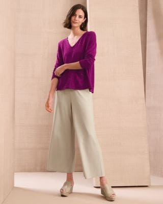 EILEEN FISHER Lightweight Ponte Wide Ankle Pants | Garnet Hill