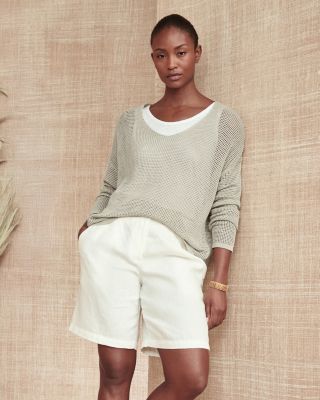 パンツ Twinkle Wool Boucle Shorts herlipto S EILEEN FISHER Organic-Linen High-Waisted Shorts | Garnet Hill
