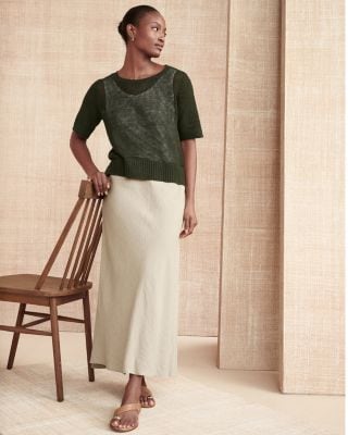 EILEEN FISHER Organic-Linen Circle Skirt | Garnet Hill