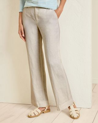 パンツ ANTONELLI FIRENZE TULIPANO - Linen wide trousers Antonelli Firenze Tulipano Linen Wide Trousers In Neutral