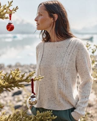 Mazie Cashmere Cabled Pullover | Garnet Hill