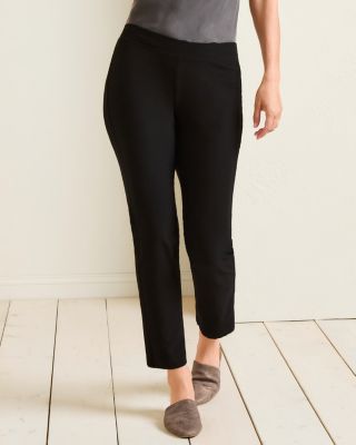 Eileen Fisher Black Stretch Pants elastic Waist Size L‎