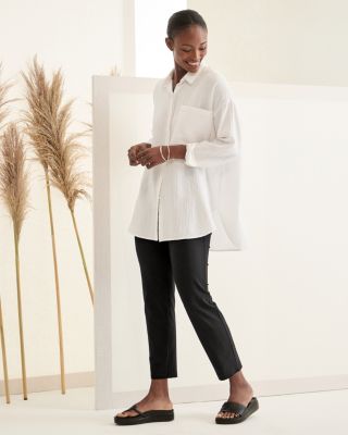 Eileen fisher stretch crepe slim ankle pants hotsell