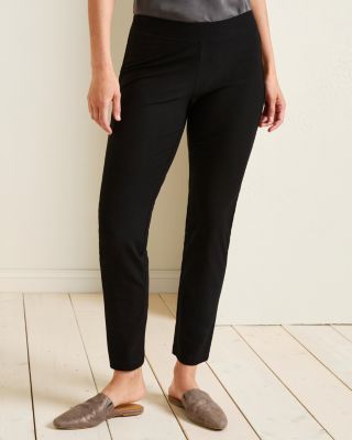 Eileen Fisher Stretch Crepe Slim Ankle Pant-Black