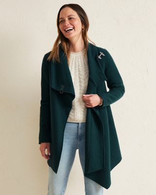 Asymmetrical Boiled-Wool Coat | Garnet Hill