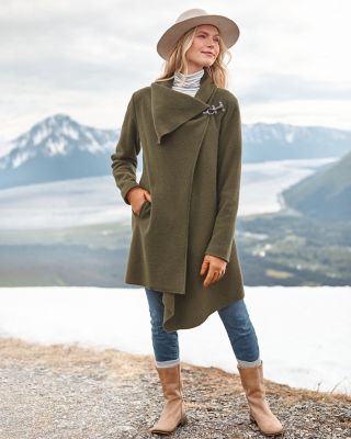 Asymmetrical wool coat hotsell