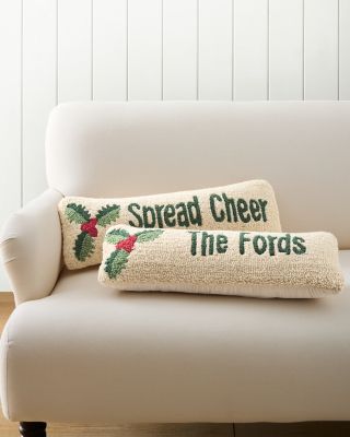 Personalized Hooked Wool Pillow Hill