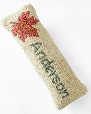 Personalized Hooked Wool Pillow Hill